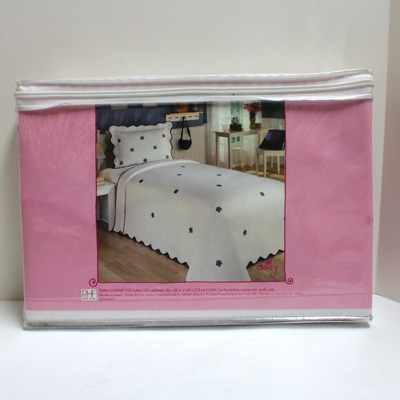 Richloom Daisy Pattern Twin Coverlet Woven Embroidered Matelasse - Picture 4 of 9